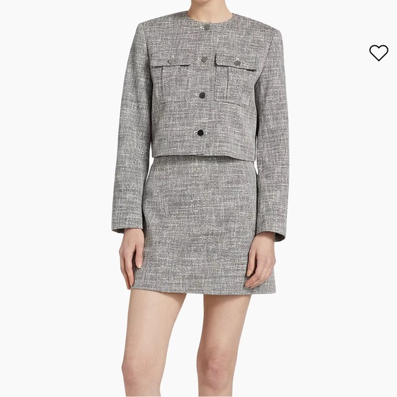 NWT Theory Cotton Tweed Military Jacket Size 6 - Picture 3 of 10